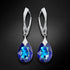 Sudraba auskari "Mēness Gaisma (Bermuda Blue)" ar Swarovski™ kristāliem